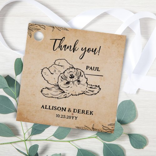 Rustic Cute Dog Template Personalized Wedding Favor Tags
