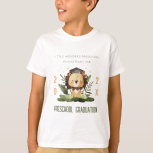 Rustic Cute Kids Lion Foliage Preschool Graduation T-Shirt