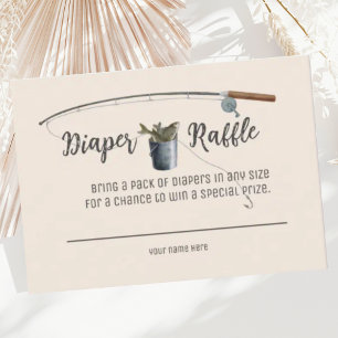 Rustic Cute Little Fisherman Diaper Raffle Card