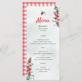 Rustic Cute Little Tomato Watercolor Baby Shower Menu