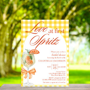 Rustic Cute Love At First Spritz Bridal Shower Invitation