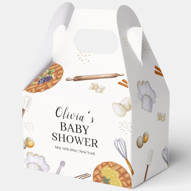 Rustic Cutie Baking Pie Baby Shower Favor Boxes (Front)