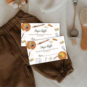 Rustic Cutie Baking Pie Diaper Raffle Baby Shower Enclosure Card