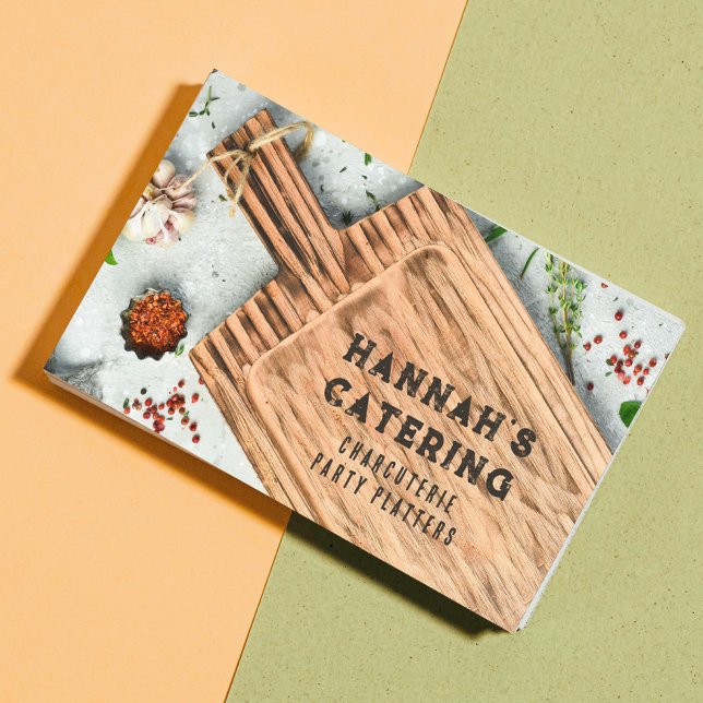 Rustic Cutting Board Cooking QR Code Business Card (Creator Uploaded)