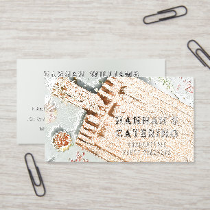 Rustic Cutting Board Cooking QR Code Foil Spot Gloss Business Cards