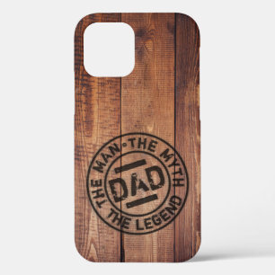 Rustic Dad The Man Myth Legend Wood Pyrography iPhone 12 Case