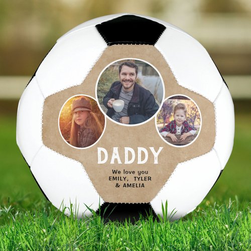 Rustic Daddy we love you 3 Photos Fathers Day Soccer Ball