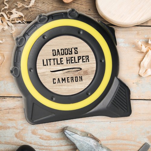 Rustic Daddys Little Helper Faux Wood Name Tape Measure