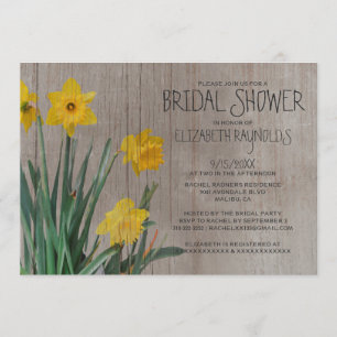 Rustic Daffodil Bridal Shower Invitations