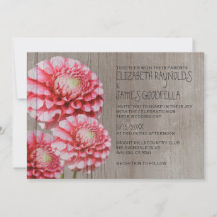 Rustic Dahlia Wedding Invitations