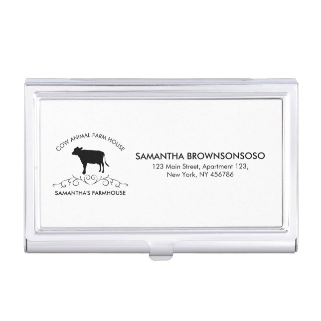 Rustic Dairy Farm Design Business Card Case (Front)