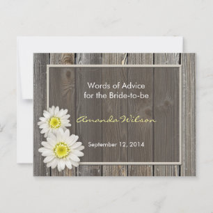 Rustic Daisies Bridal Shower Advice Cards