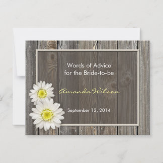 Rustic Daisies Bridal Shower Advice Cards