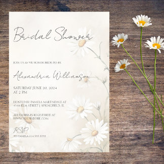 Rustic Daisies Bridal Shower Invitation