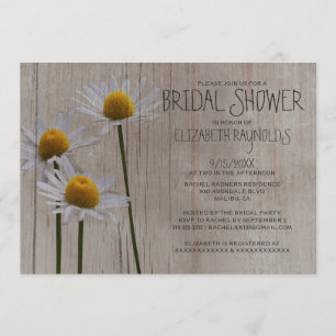 Rustic Daisies Bridal Shower Invitations