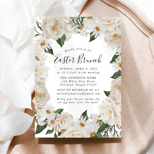 Rustic Daisies Easter Brunch Invitation