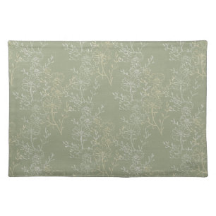  Rustic Daisies on Sage Green, Botanical Luxury  Cloth Placemat