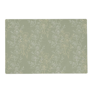  Rustic Daisies on Sage Green, Botanical Luxury  Placemat
