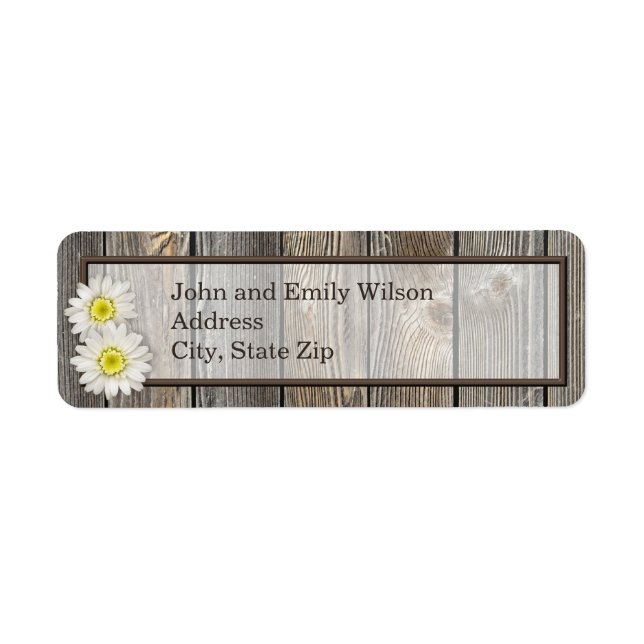 Rustic Daisies Return Address Labels (Front)