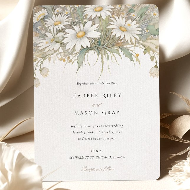 Rustic Daisies Wedding Invitation (Creator Uploaded)