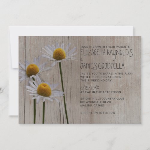 Rustic Daisies Wedding Invitations
