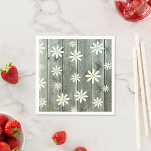 Rustic Daisy Barn board Napkins