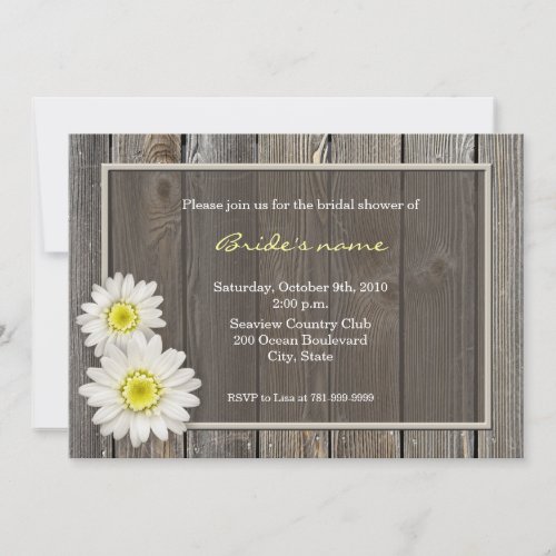 Rustic Daisy Bridal Shower Invitations