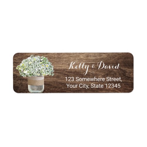 Rustic Daisy Floral Mason Jar Country Wedding Label