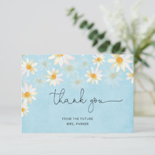 Rustic Daisy Flower Thank You Note Card