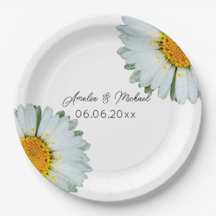 Rustic Daisy Summer Wedding Paper Plates