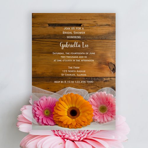 Daisy Trio Country Bridal Shower Invitation