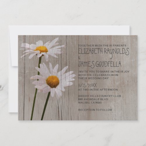 Rustic Daisy Wedding Invitations