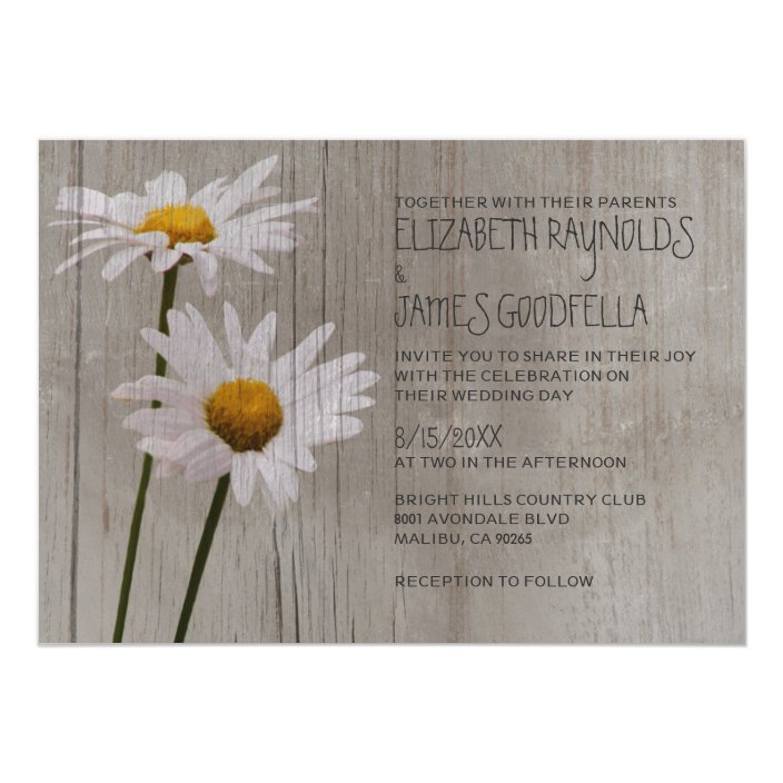 daisy wedding invitations