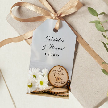 Rustic Daisy Woods Wedding Thank You Favor Tags by loraseverson at Zazzle