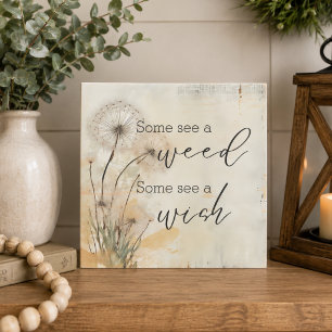 Rustic Dandelion Wishes Wooden Box Sign