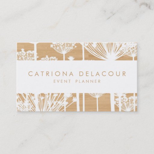 Customizable Rustic Dandelions on Wood Pattern Business Card