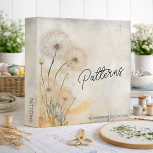 Rustic Dandelions Pattern Keeper 3 Ring Binder