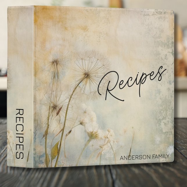 Rustic Dandelions Recipe  3 Ring Binder (Creator Uploaded)