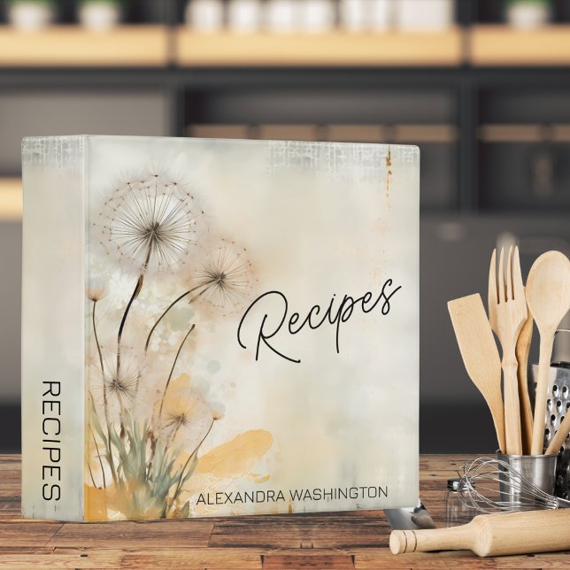 Rustic Dandelions Recipe  3 Ring Binder (Creator Uploaded)