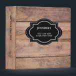 Rustic dark barn wood personalized country 3 ring binder<br><div class="desc">Rustic barn wood binder for your most beautiful photos,  delicious recipes,  or... 
Personalized binder,  you can add your own name and text.</div>