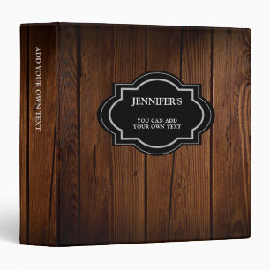 Rustic dark barn wood personalized country 3 ring  binder