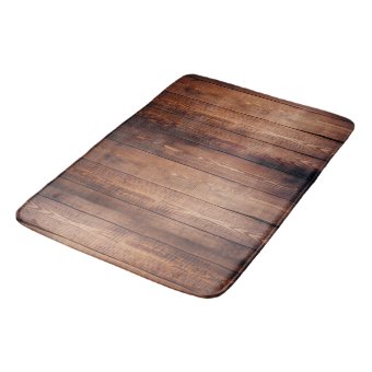 Rustic Dark Barn Wood Planks Bathroom Mat | Zazzle