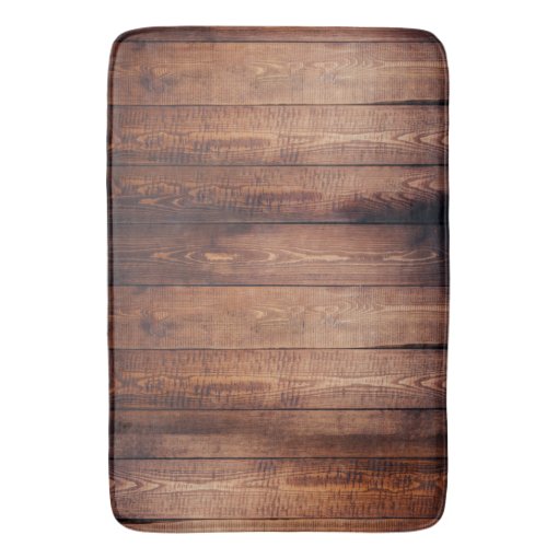 Rustic Dark Barn Wood Planks Bathroom Mat | Zazzle