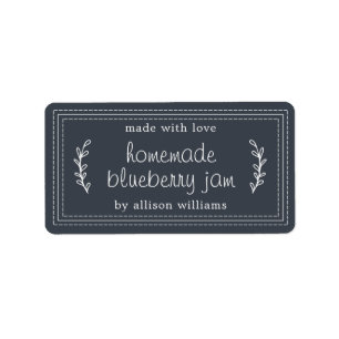 Rustic Dark Blue Jam Label