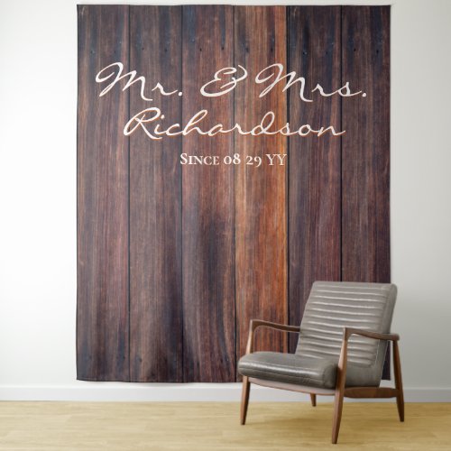 Rustic Dark Brown Barn Wood Photo Backdrop Wedding