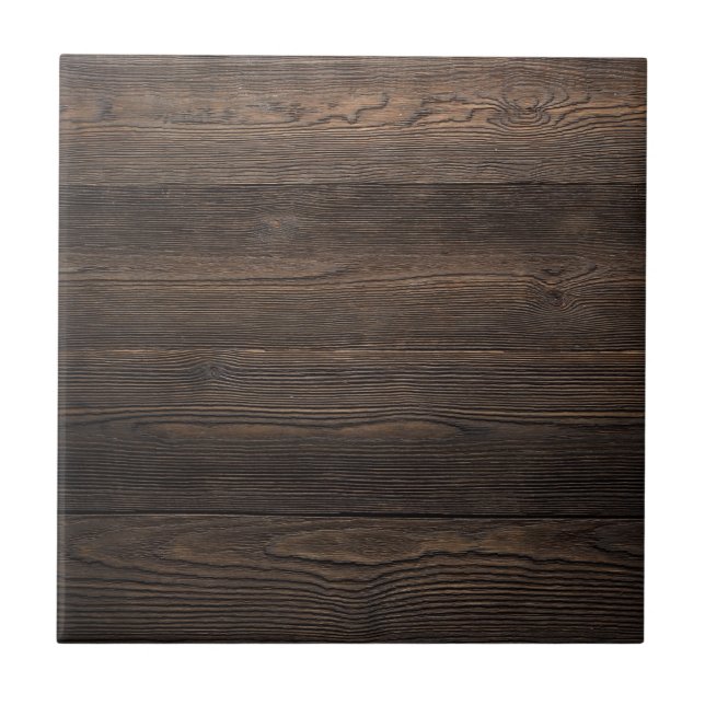 Rustic Dark brown WOOD LOOK texture Ceramic Tile (Front)
