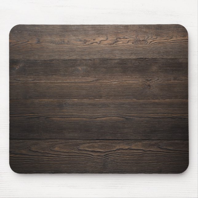 Rustic Dark brown WOOD LOOK texture Mouse Pad (Front)