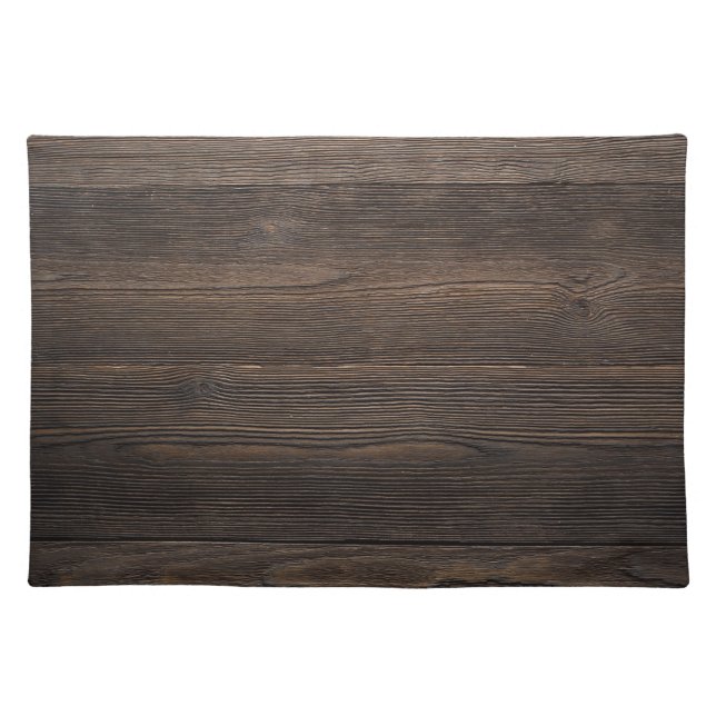 Rustic Dark brown WOOD LOOK texture Placemat (Front)
