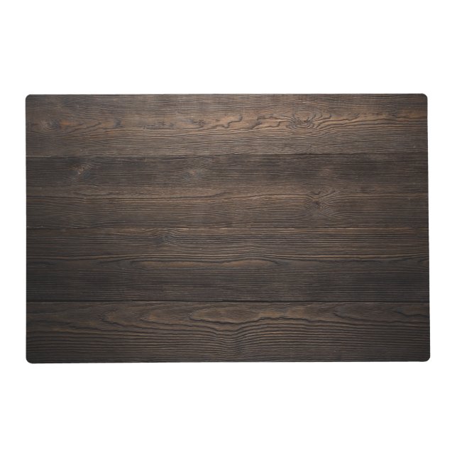 Rustic Dark brown WOOD LOOK texture Placemat (Front)
