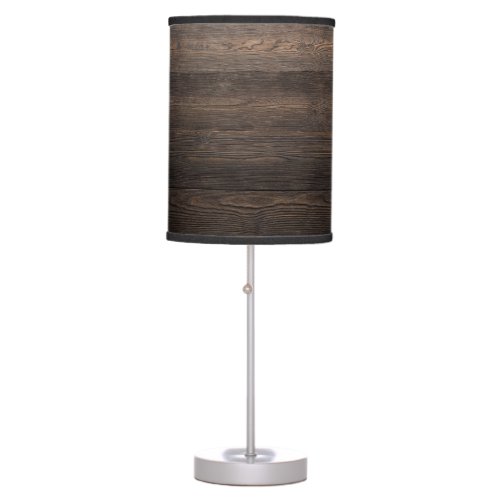 Rustic Dark brown WOOD LOOK texture Table Lamp